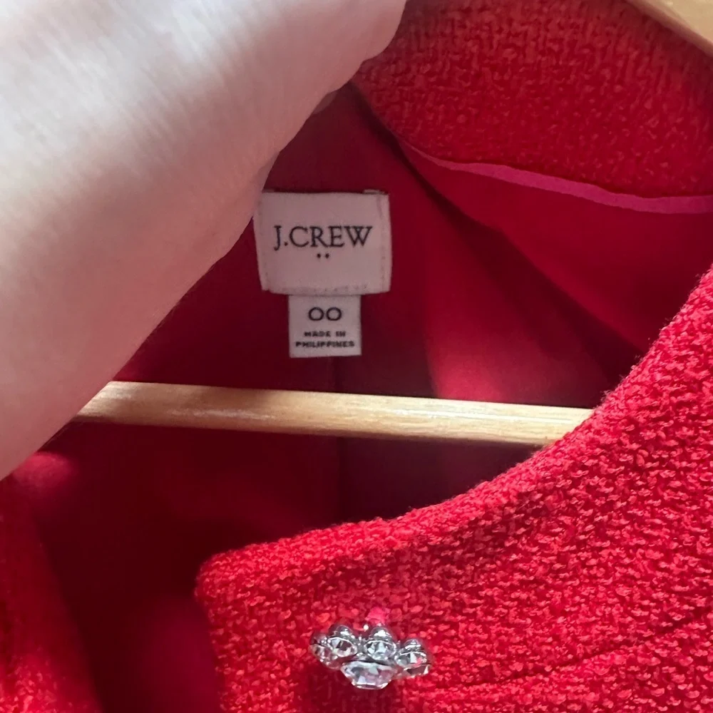 J. Crew Tweed lady jacket with jeweled buttons